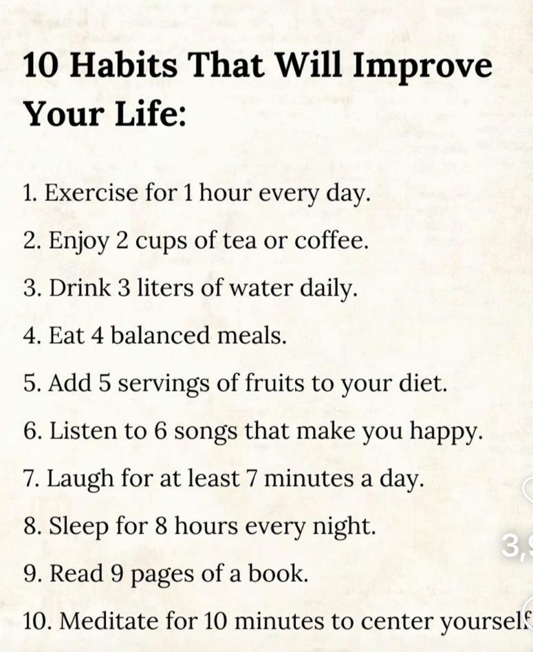 10 habits that will improve your life