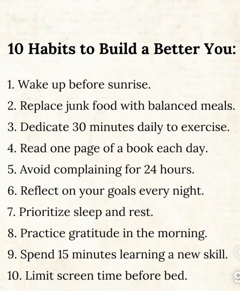 10 habits to build a better you